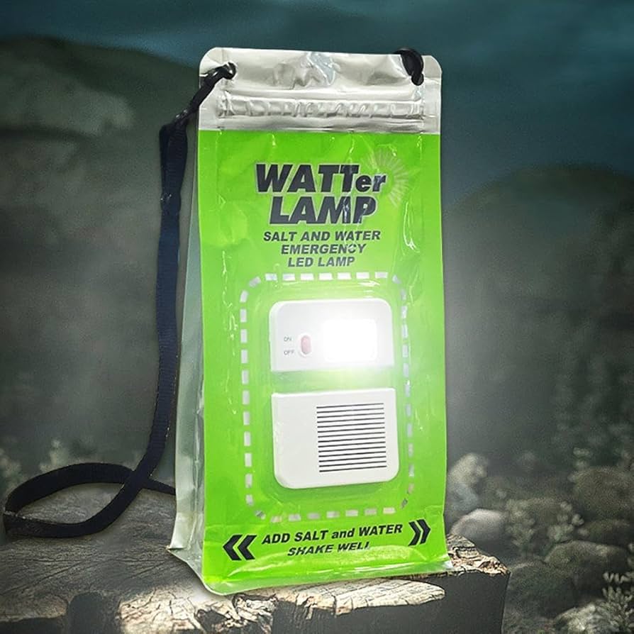 Water Lamp: Salt and Water-Powered Emergency LED Lamp مصباح ليد للطوارئ يعمل بالملح والمياه