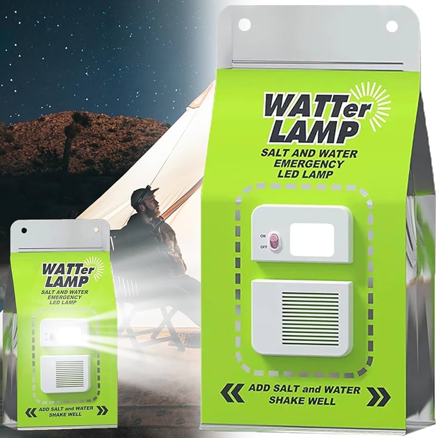 Water Lamp: Salt and Water-Powered Emergency LED Lamp مصباح ليد للطوارئ يعمل بالملح والمياه