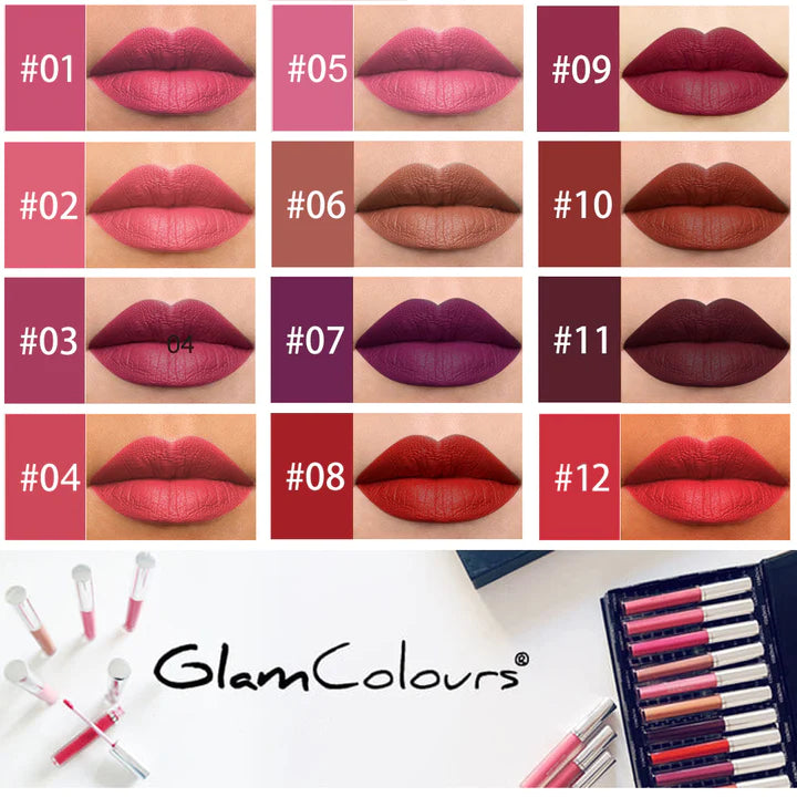 Glam Lipstick™ مجموعة 12 أحمر شفاه  | يدوم لمدة طويلة